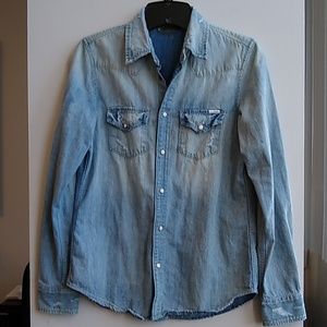 Mother All My Exs Denim Shirt Destroyed 